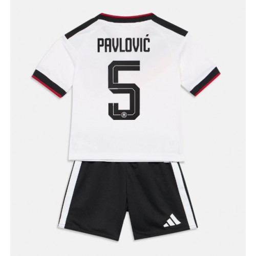 Stroje piłkarskie Niemcy Aleksandar Pavlovic #5 Koszulka Podstawowej dla dzieci MŚ 2026 Krótki Rękaw (+ szorty)
